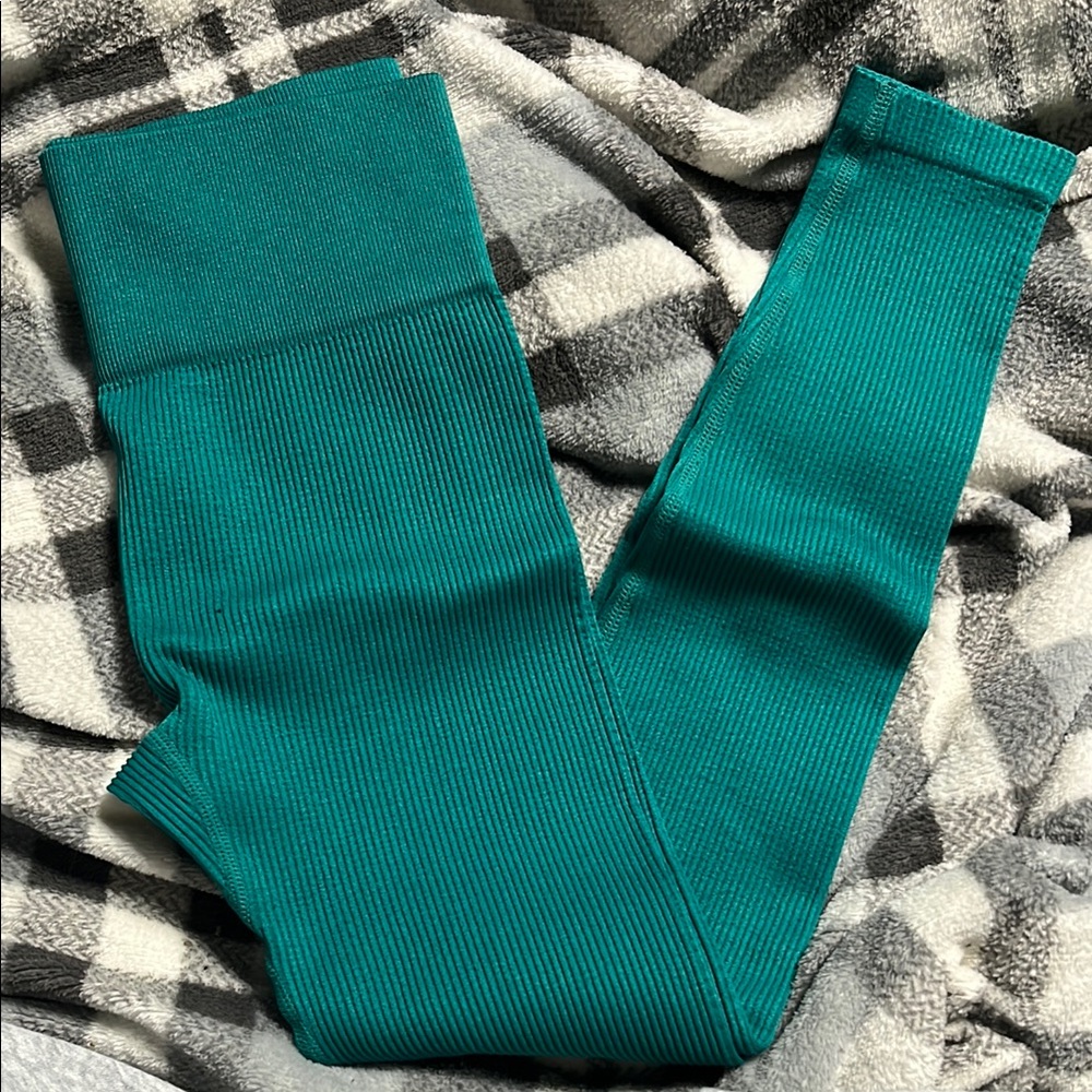 Teal Women’s  Ribbed Leggings